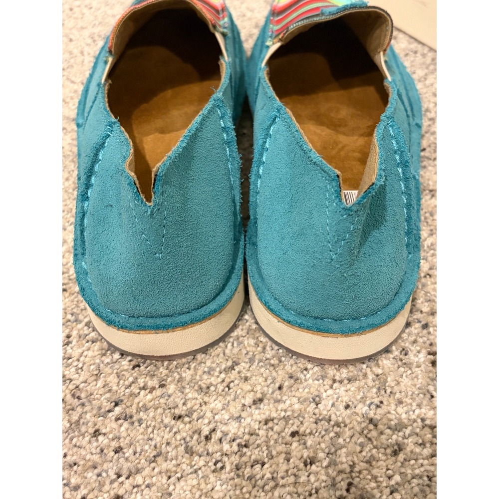 Ariat Cruiser Womens 9B Teal Suede Serape Stripe Slip On Loafers EUC - Picture 5 of 8